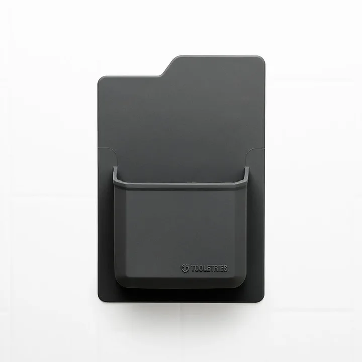 Tooletries shower caddy: The James matte charcoal silicone toiletry organiser