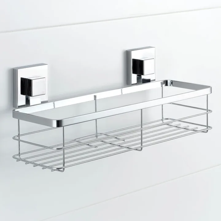 Fusion Loc shower caddy: stainless steel vacuum suction shower shelf