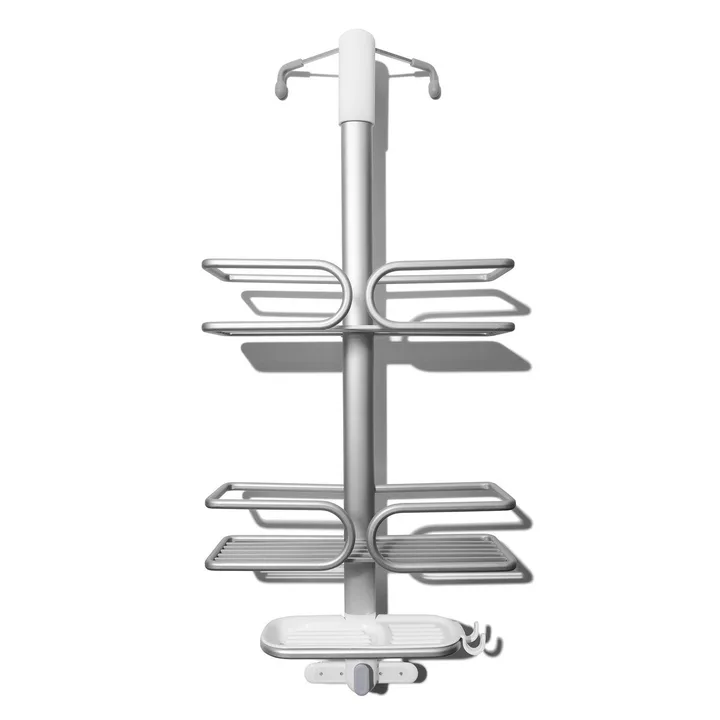 OXO shower caddy: Good Grips anodised aluminium caddy for shower doors