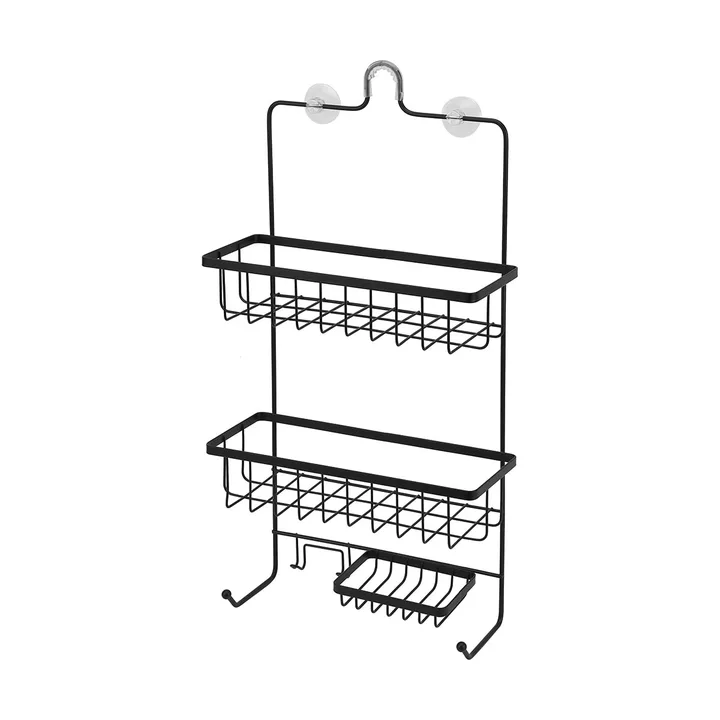 Kmart shower storage: the $10 Black Shower Caddy, 3-tier hanging wire caddy